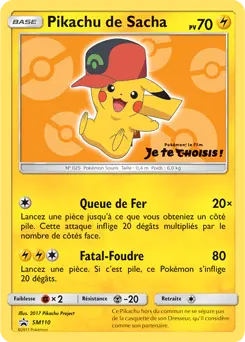 Carte Pokémon Pikachu de Sacha #SM110 — Promos Soleil et Lune