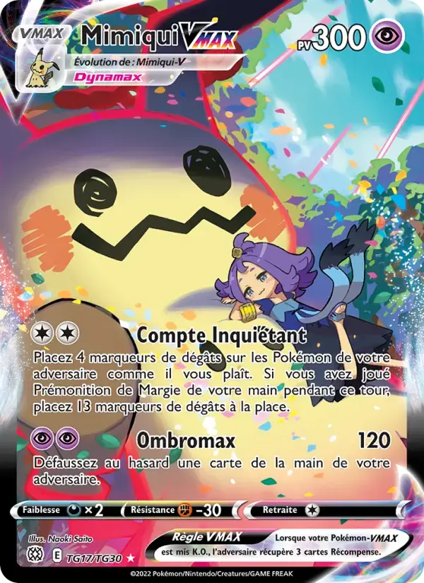 Carte Pokémon Mimiqui VMAX #TG17 — Stars Étincelantes