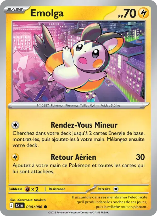 Carte Pokémon Emolga #030 — Chaos Ascendant