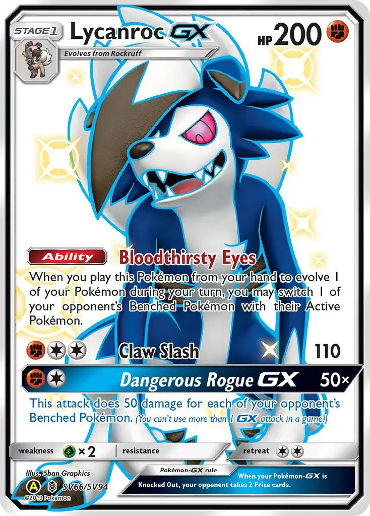 Lycanroc-GX #SV66 — Hidden Fates