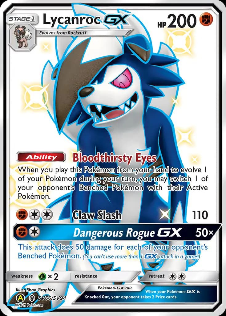 Lycanroc-GX #SV66 — Hidden Fates