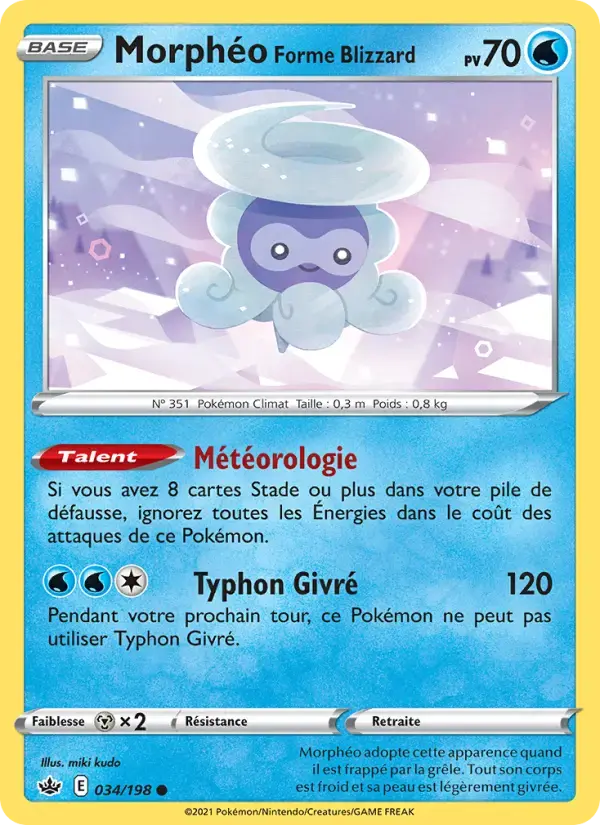 Carte Pokémon Morphéo Forme Blizzard #34 — Règne de Glace
