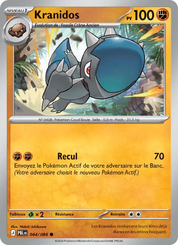 Carte Pokémon Kranidos #044 — Nuit Noire