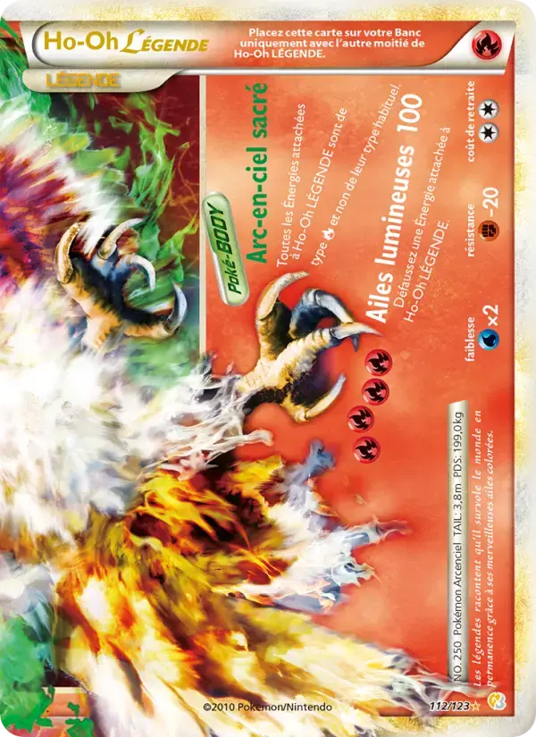 Carte Pokémon Ho-Oh LÉGENDAIRE #112 — HeartGold SoulSilver