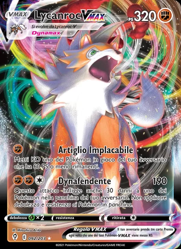 Carte Pokémon Lougaroc VMAX #92 — Évolution Céleste