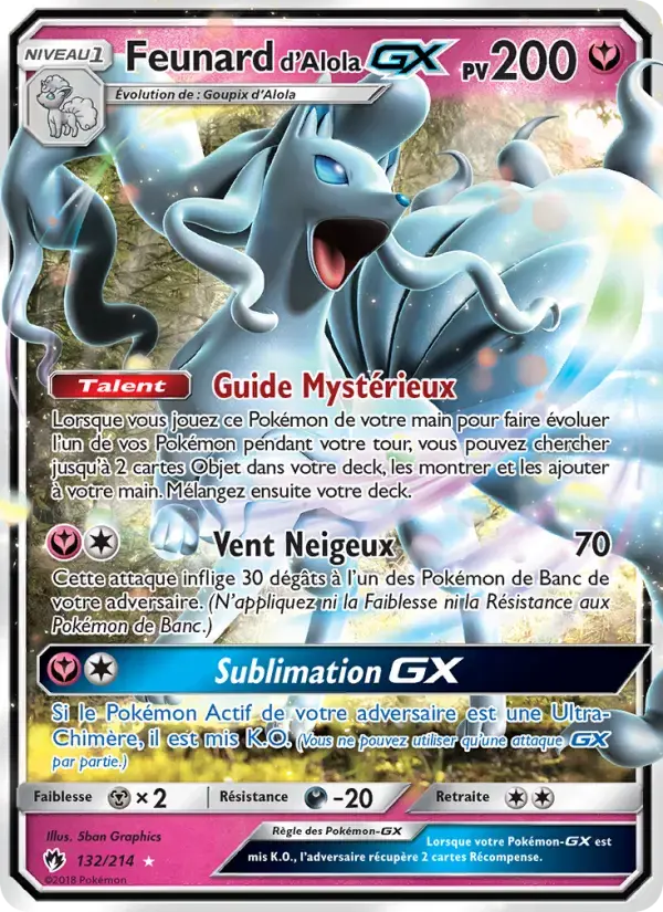 Carte Pokémon Feunard d’Alola GX #132 — Tonnerre Perdu