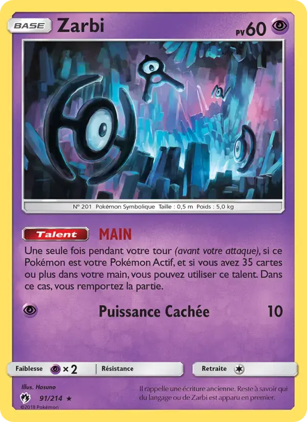 Carte Pokémon Zarbi #91 — Tonnerre Perdu