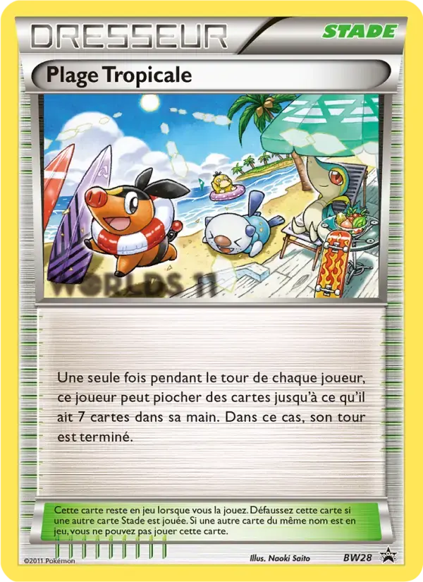 Carte Pokémon Plage Tropicale #BW28 — Promos Noir et Blanc