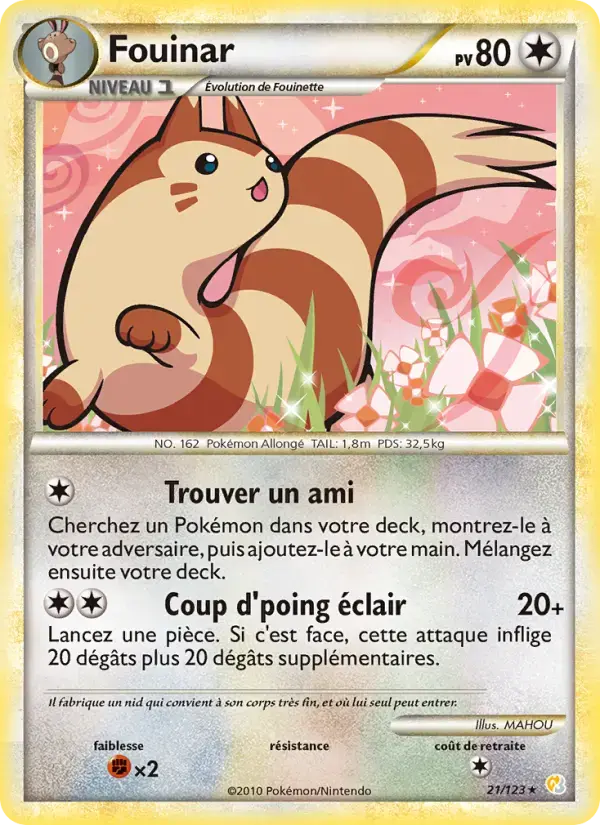 Carte Pokémon Fouinar #21 — HeartGold SoulSilver