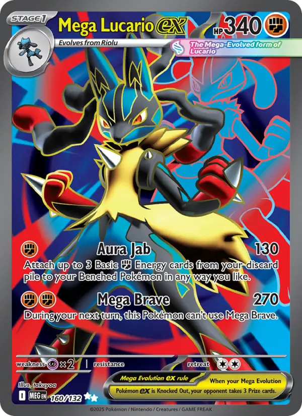 Carte Pokémon Méga-Lucario-ex #160 — Méga-Évolution