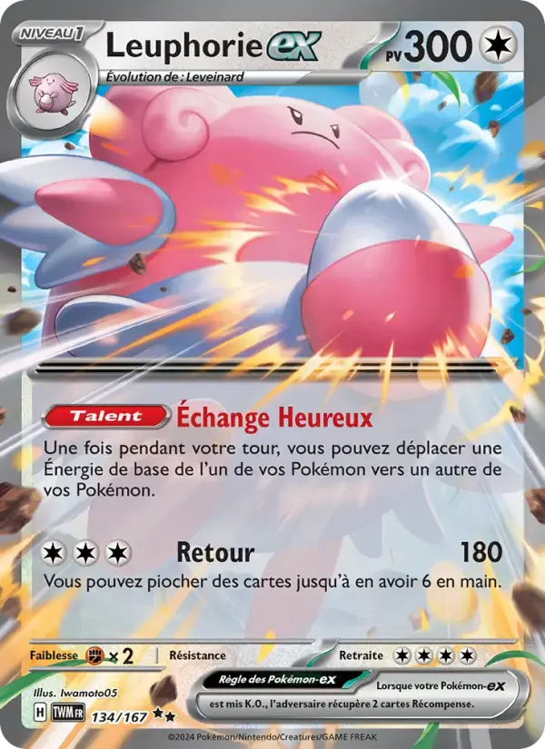 Carte Pokémon Leuphorie-ex #134 — Mascarade Crépusculaire