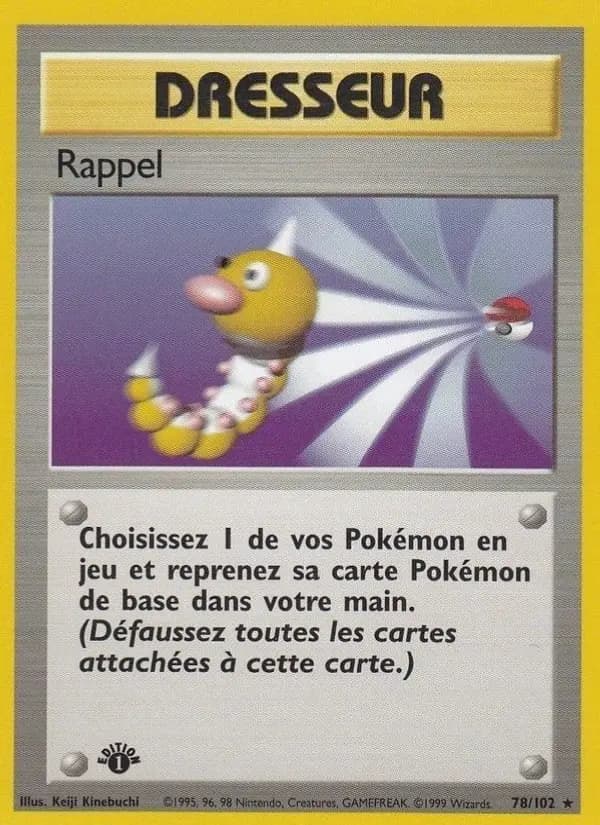 Carte Pokémon Rappel #78 — Set de Base
