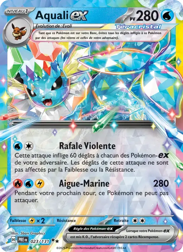 Carte Pokémon Aquali-ex #023 — Évolutions Prismatiques