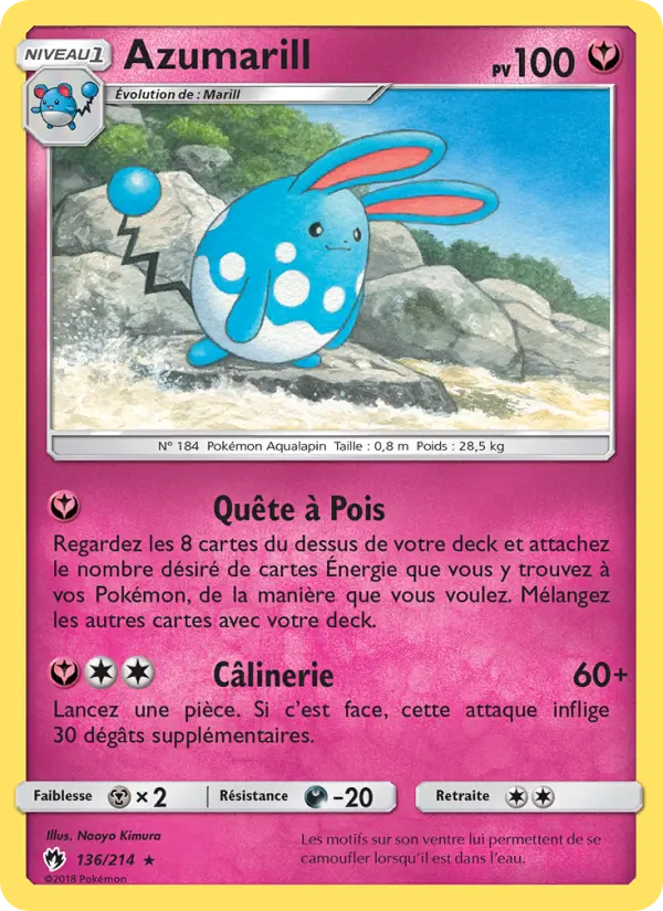 Carte Pokémon Azumarill #136 — Tonnerre Perdu