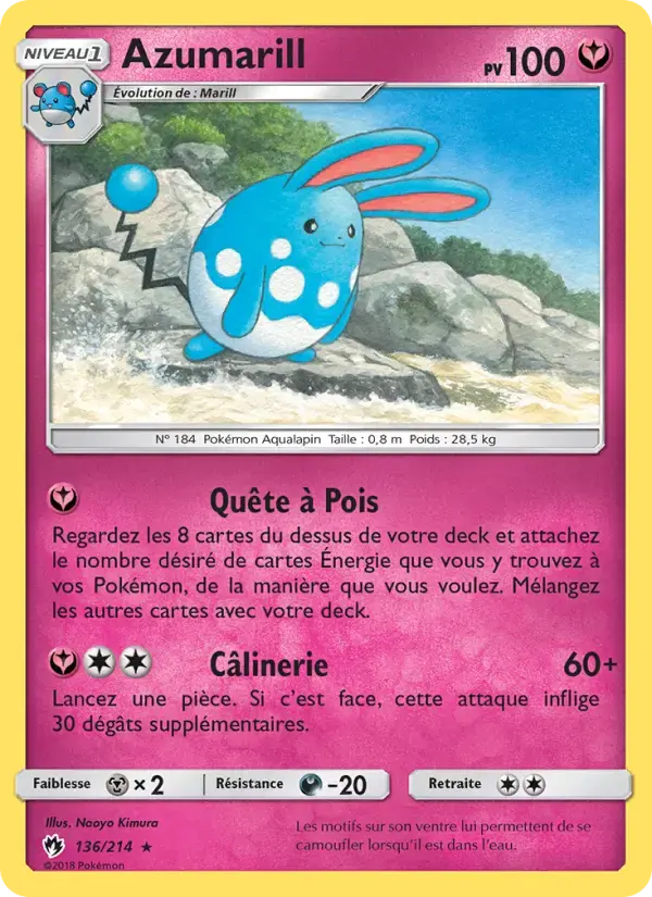 Carte Pokémon Azumarill #136 — Tonnerre Perdu