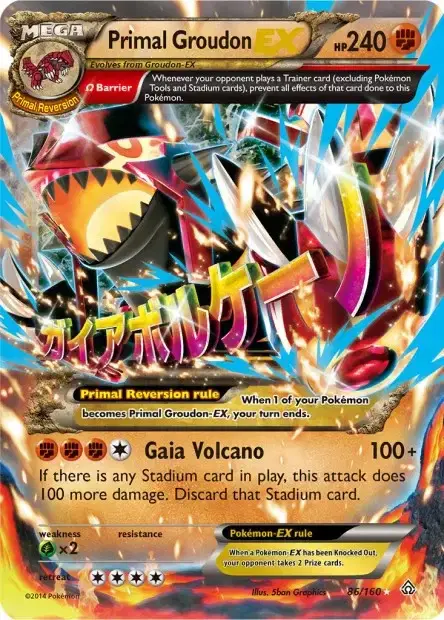 Carte Pokémon Primo-Groudon-EX #86/160 — Jumbo