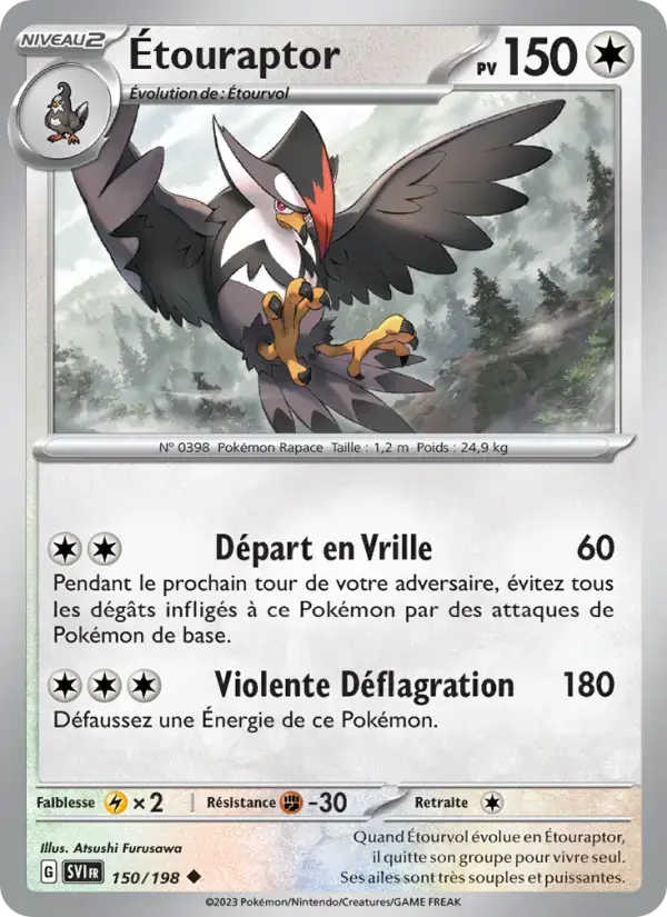 Carte Pokémon Étouraptor #150 — Écarlate et Violet