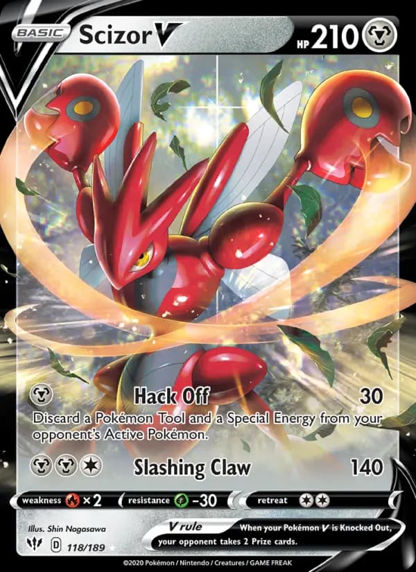 Scizor V #118 — Darkness Ablaze