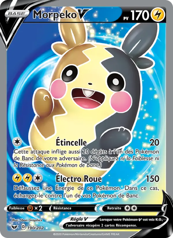 Carte Pokémon Morpeko V #190 — Épée et Bouclier
