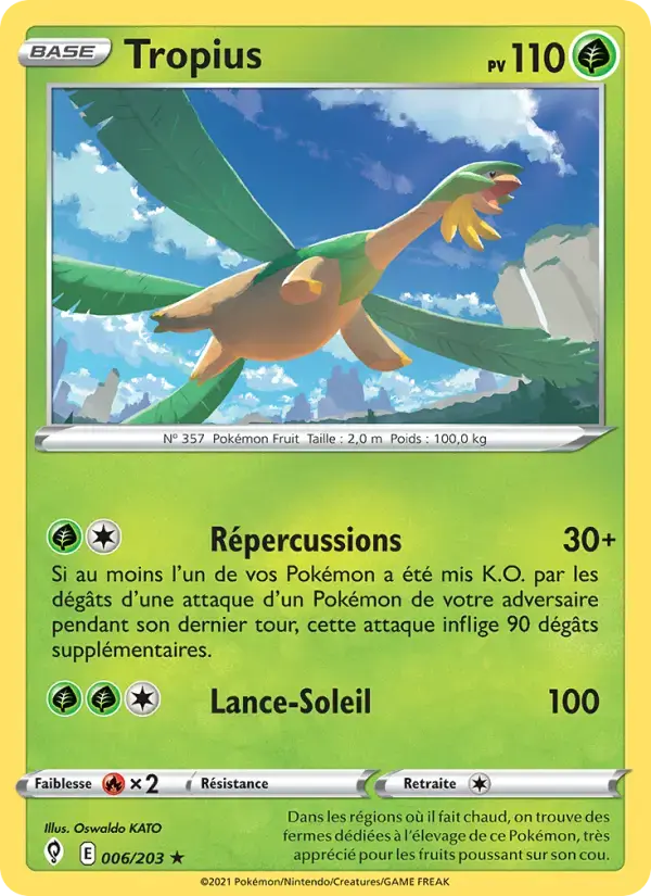 Carte Pokémon Tropius #6 — Évolution Céleste