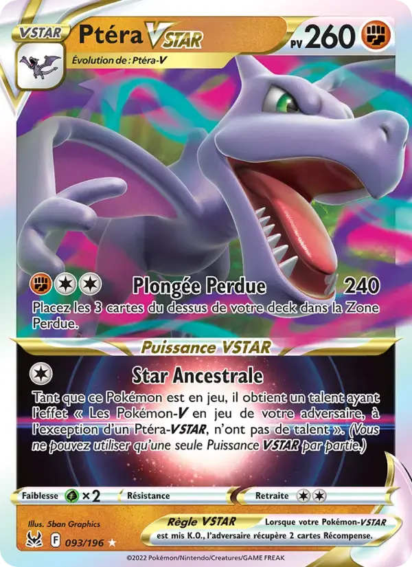 Carte Pokémon Ptéra VSTAR #093 — Origine Perdue