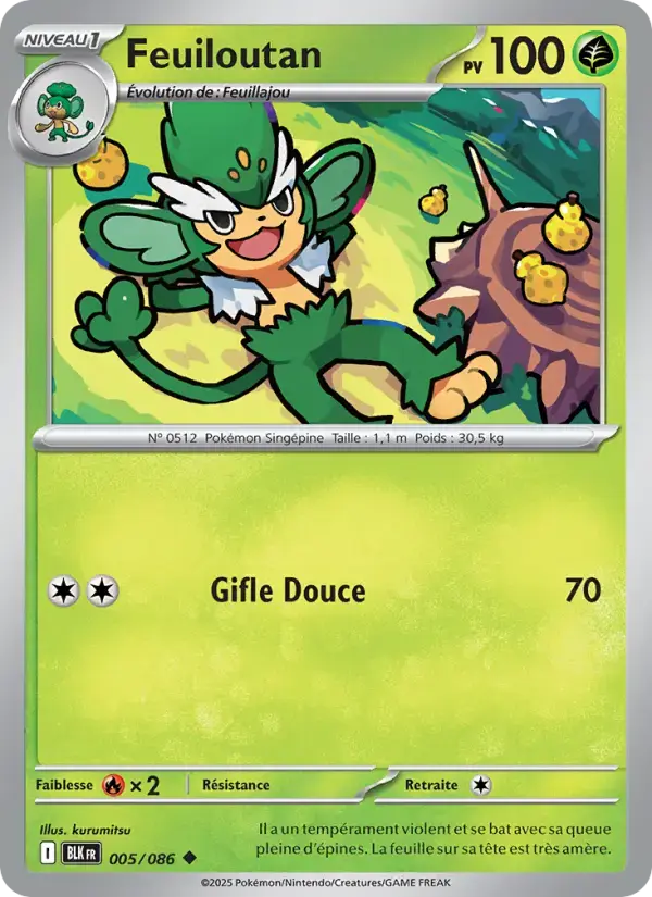 Carte Pokémon Feuiloutan #005 — Foudre Noire