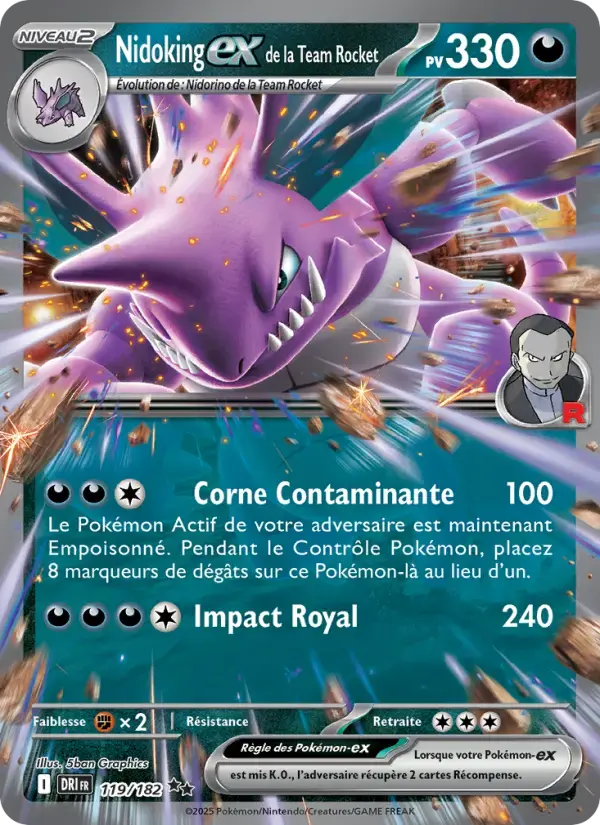 Carte Pokémon Nidoking-ex de la Team Rocket #119 — Rivalités Destinées
