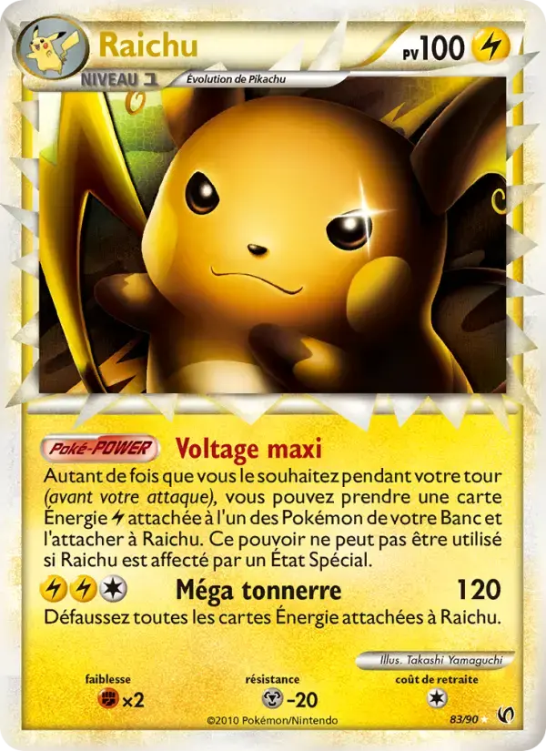 Carte Pokémon Raichu #83 — Indomptable