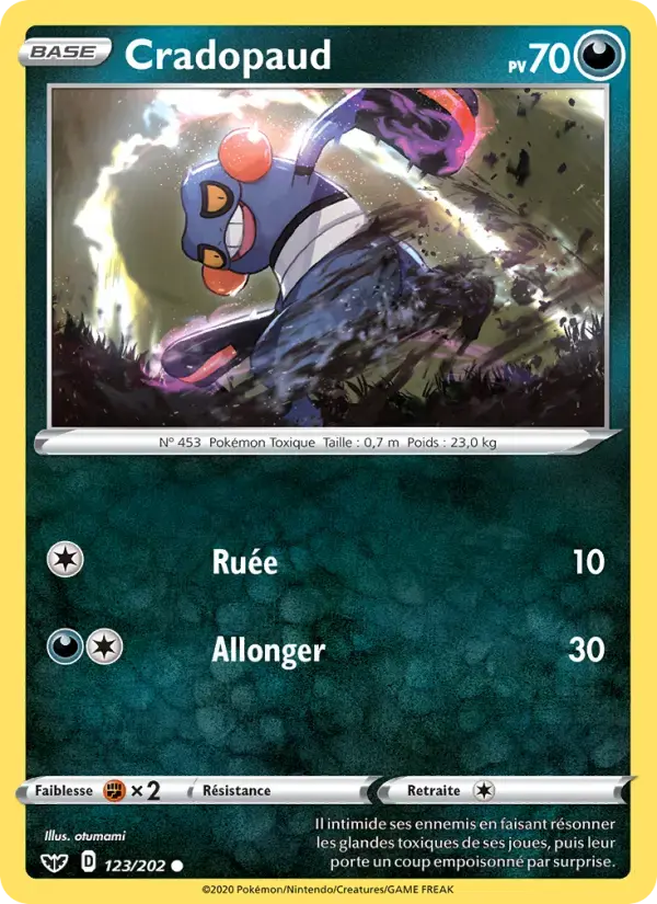 Carte Pokémon Cradopaud #123 — Épée et Bouclier