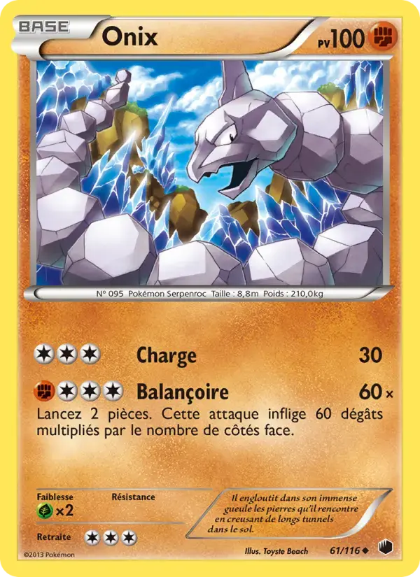 Carte Pokémon Onix #61 — Glaciation Plasma