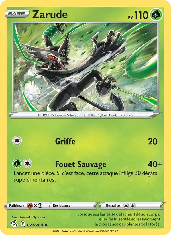 Carte Pokémon Zarude #27 — Poing de Fusion