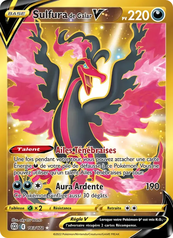 Carte Pokémon Sulfura de Galar V #183 — Stars Étincelantes