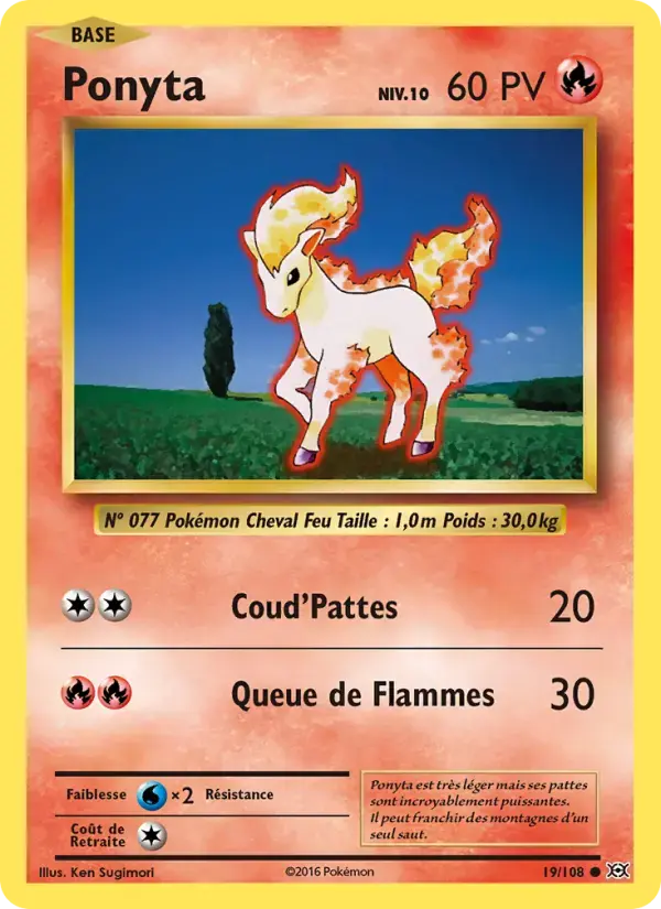 Carte Pokémon Ponyta #19 — Évolutions XY