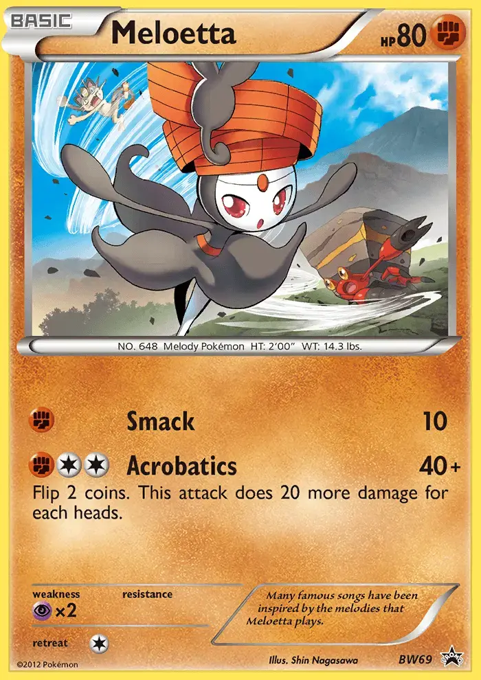Carte Pokémon Meloetta #BW69 — Promos Noir et Blanc