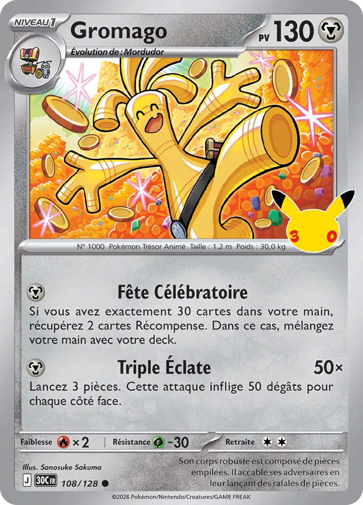 Carte Pokémon Gromago #108 — 30ᵉ Anniversaire