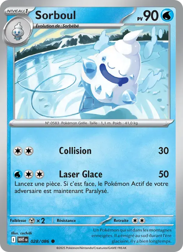 Carte Pokémon Sorboul #028 — Flamme Blanche