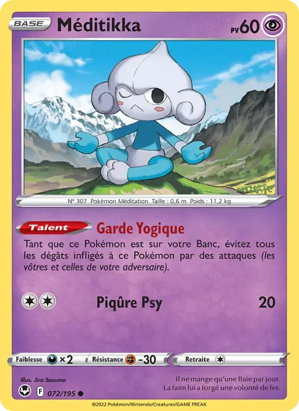 Carte Pokémon Méditikka #072 — Tempête Argentée