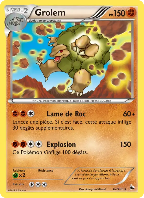 Carte Pokémon Grolem #47 — Étincelles