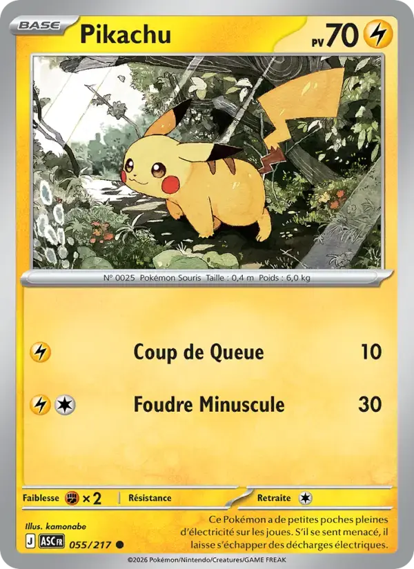 Carte Pokémon Pikachu #055 — Héros Transcendants