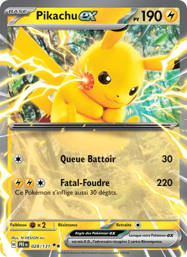 Carte Pokémon Pikachu-ex #028 — Évolutions Prismatiques