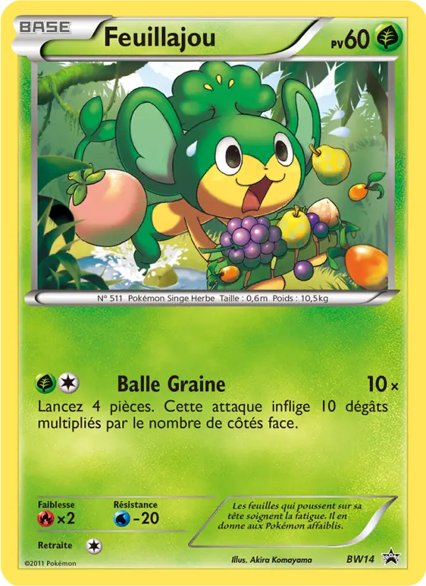 Carte Pokémon Feuillajou #BW14 — Promos Noir et Blanc