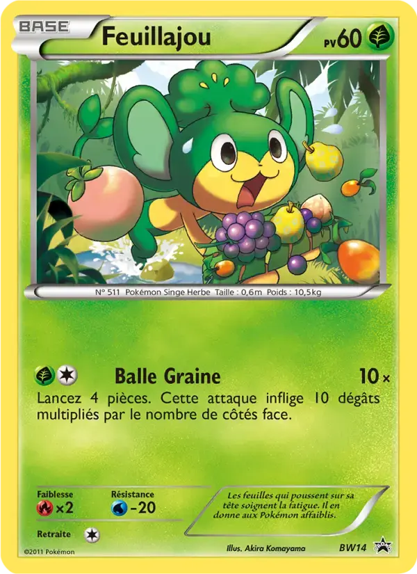 Carte Pokémon Feuillajou #BW14 — Promos Noir et Blanc
