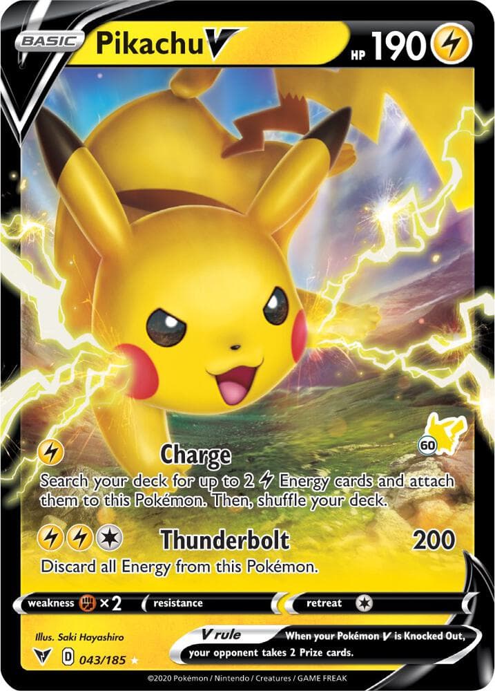 Pikachu V #043 Stamp V1 — Vivid Voltage
