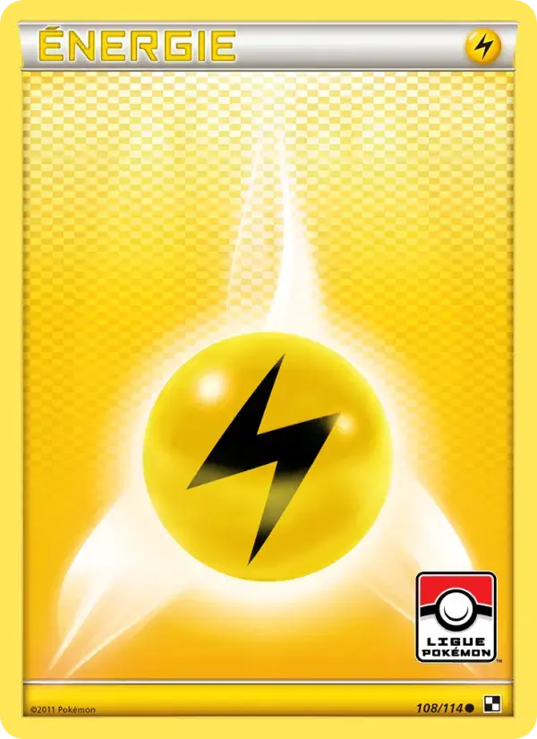 Carte Pokémon Énergie Électrique #108 — Noir et Blanc