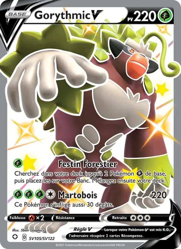 Carte Pokémon Gorythmic V #SV105 — Destinées Radieuses