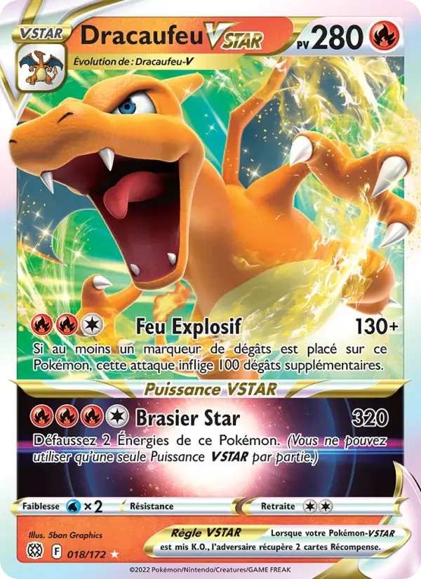 Carte Pokémon Dracaufeu VSTAR #018 — Stars Étincelantes