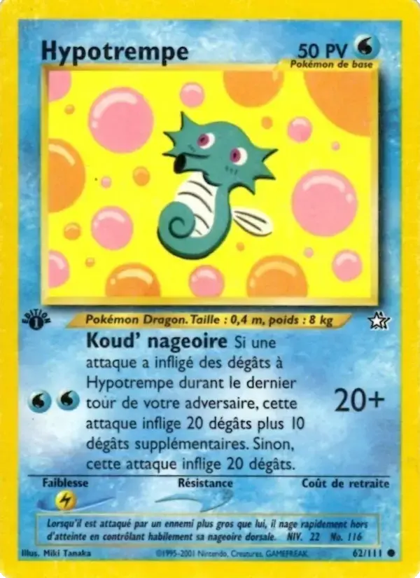 Carte Pokémon Hypotrempe #62 — Neo Genesis