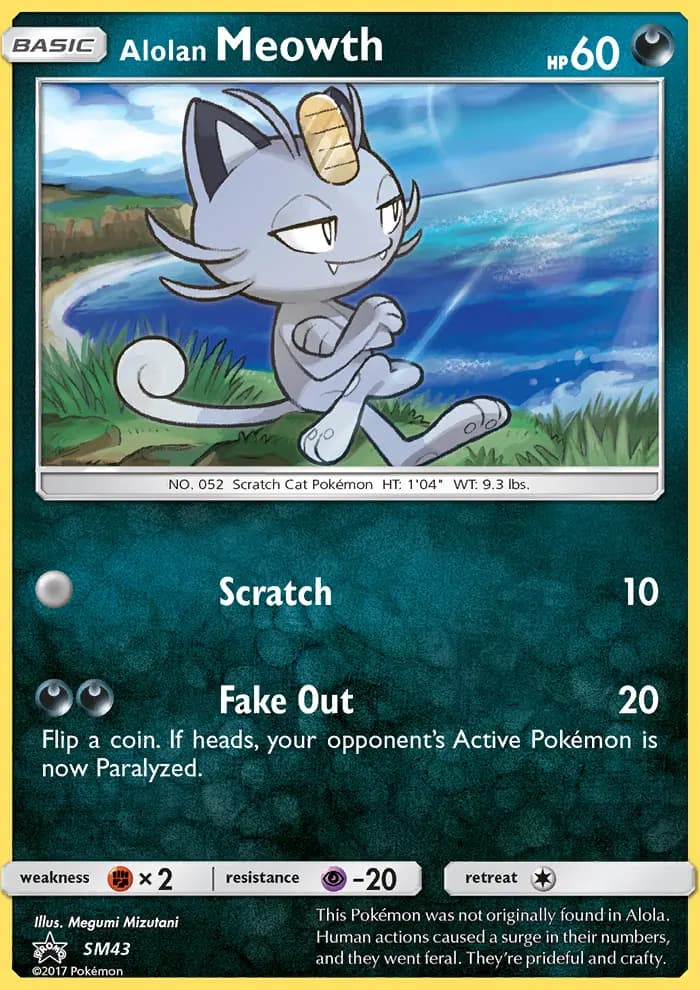 Carte Pokémon Miaouss d’Alola #SM43 — Promos Soleil et Lune