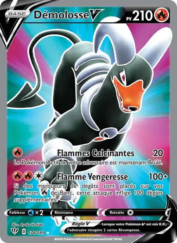 Carte Pokémon Démolosse V #178 — Ténèbres Embrasées