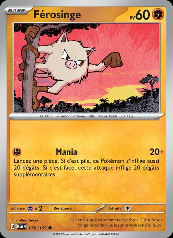 Carte Pokémon Férosinge #056 — Pokémon 151